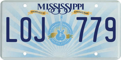 MS license plate LOJ779