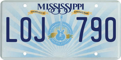 MS license plate LOJ790