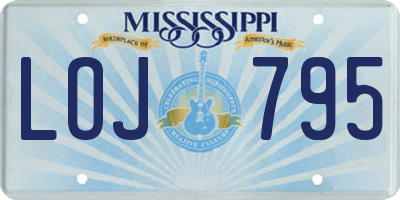 MS license plate LOJ795