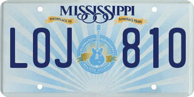 MS license plate LOJ810