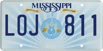 MS license plate LOJ811