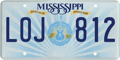 MS license plate LOJ812