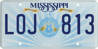 MS license plate LOJ813