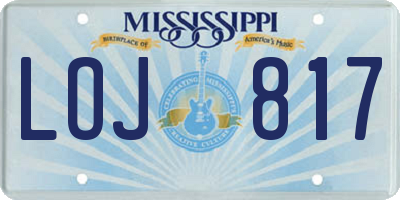 MS license plate LOJ817