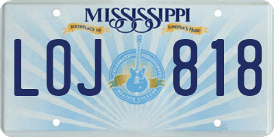MS license plate LOJ818