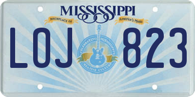 MS license plate LOJ823