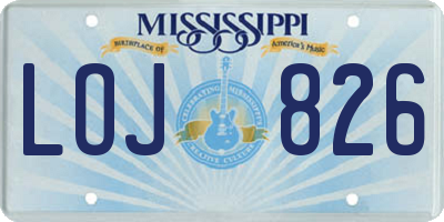 MS license plate LOJ826