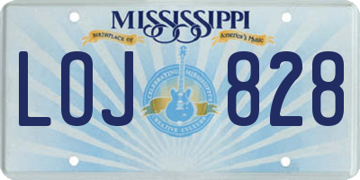 MS license plate LOJ828