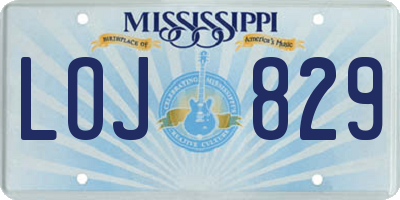 MS license plate LOJ829