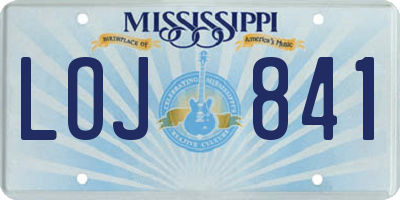 MS license plate LOJ841