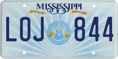 MS license plate LOJ844