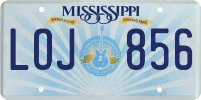 MS license plate LOJ856
