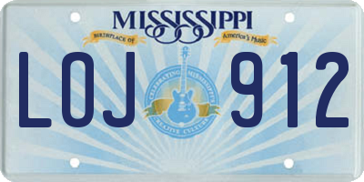 MS license plate LOJ912