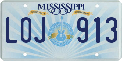 MS license plate LOJ913