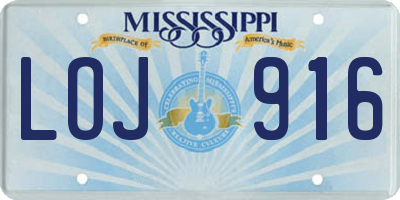 MS license plate LOJ916