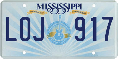 MS license plate LOJ917