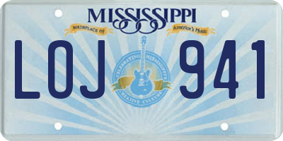 MS license plate LOJ941