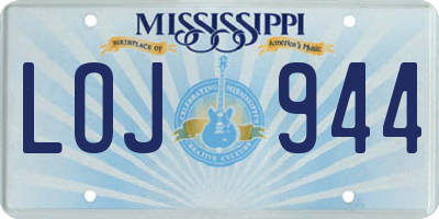MS license plate LOJ944