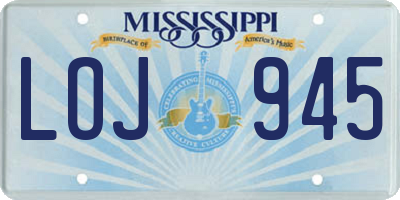 MS license plate LOJ945