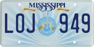 MS license plate LOJ949