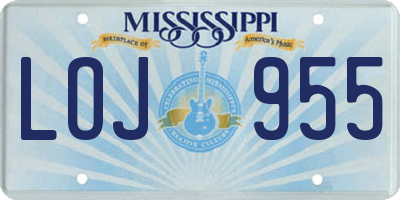 MS license plate LOJ955