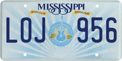 MS license plate LOJ956