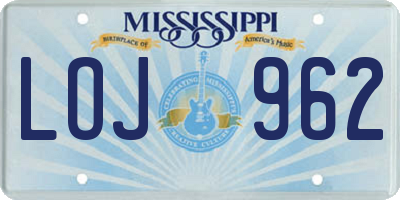 MS license plate LOJ962