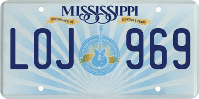 MS license plate LOJ969