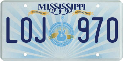 MS license plate LOJ970