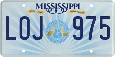 MS license plate LOJ975