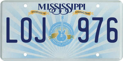 MS license plate LOJ976
