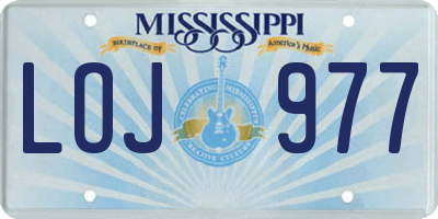 MS license plate LOJ977