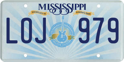 MS license plate LOJ979