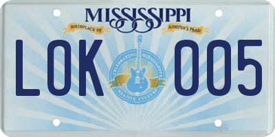 MS license plate LOK005