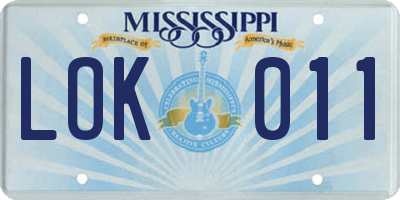 MS license plate LOK011