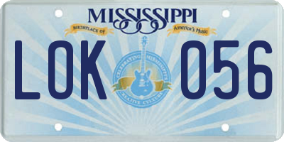 MS license plate LOK056