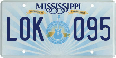 MS license plate LOK095