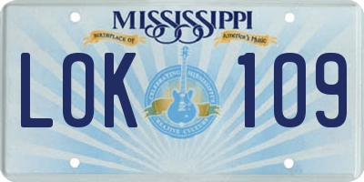 MS license plate LOK109