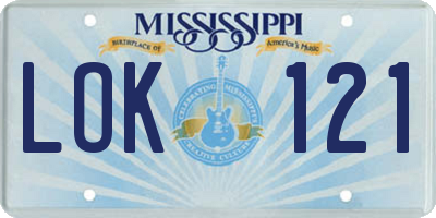 MS license plate LOK121