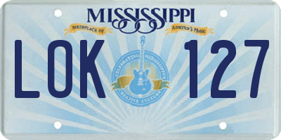 MS license plate LOK127
