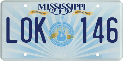 MS license plate LOK146