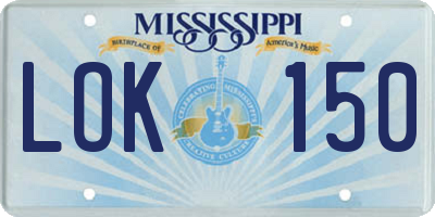 MS license plate LOK150