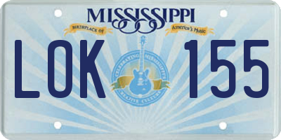 MS license plate LOK155