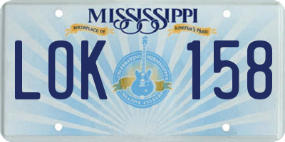 MS license plate LOK158