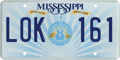 MS license plate LOK161