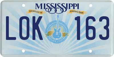 MS license plate LOK163