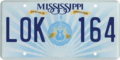 MS license plate LOK164