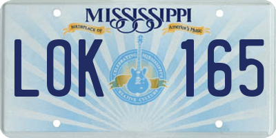 MS license plate LOK165