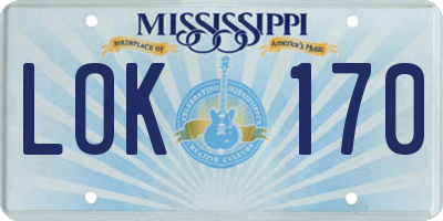 MS license plate LOK170
