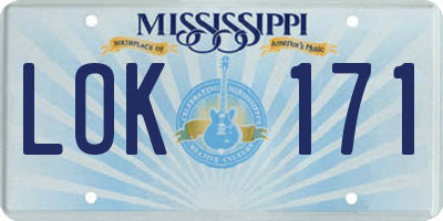 MS license plate LOK171